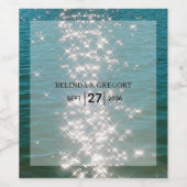 Glitzern Hochzeiten am Strand Weinetikett (Einzelnes Label)