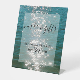 Glitzern Hochzeiten und Geschenke am Strand Sockelschild