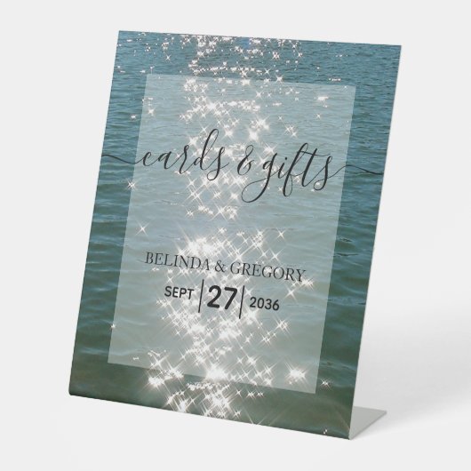 Glitzern Hochzeiten und Geschenke am Strand Sockelschild (Vorderseite)