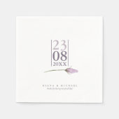 Glitzern Hochzeiten: weiß/Mauve-ID889 Serviette (Vorderseite)