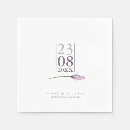 Glitzern Hochzeiten: weiß/Mauve-ID889 Serviette (Vorderseite)