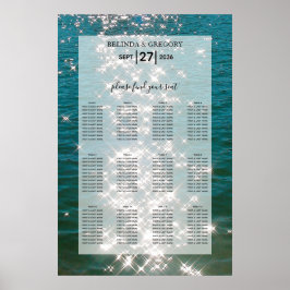 Glitzern Hochzeitsdiagramm für das Meerwasser am S Poster
