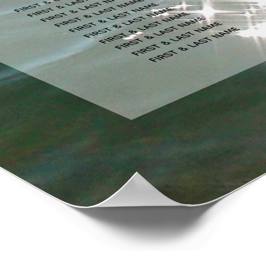 Glitzern Hochzeitsdiagramm für das Meerwasser am S Poster (Ecke)