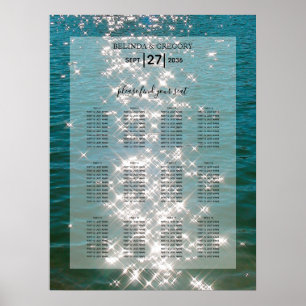 Glitzern Hochzeitsdiagramm für das Meerwasser am S Poster