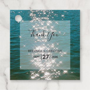 Glitzern Hochzeitsgeschenk am Strand Geschenkanhänger