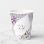 Glitzern Hochzeitstipps Mauve ID889 Pappbecher (Vorderseite)