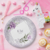 Glitzern Hochzeitstipps Mauve ID889 Pappteller (Party)