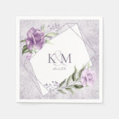 Glitzern Hochzeitstipps Mauve ID889 Serviette (Vorderseite)