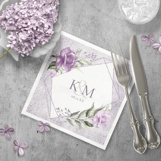 Glitzern Hochzeitstipps Mauve ID889 Serviette