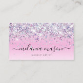 Glitzern Holographic Lila Glitzer Makeup Artist Visitenkarte (Vorderseite)