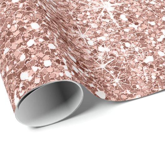 Glitzern - Imitat-Glitzer der Rosen-Gold2 Geschenkpapier (Rolleneckpunkt)