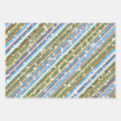 Glitzern in tropischen Regenbogen-Blätter, Retrofa Geschenkpapier Set (Vorderseite 3)