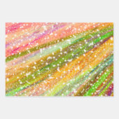 Glitzern in tropischen Regenbogen-Blätter, Retrofa Geschenkpapier Set (Vorderseite)