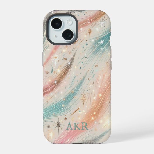 Glitzern iPhone 15 Hülle (Rückseite)