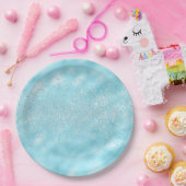 Glitzern Jewels Bling Crystals Chic Pastel Blue Pappteller (Party)