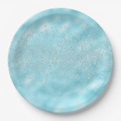 Glitzern Jewels Bling Crystals Chic Pastel Blue Pappteller (Vorderseite)