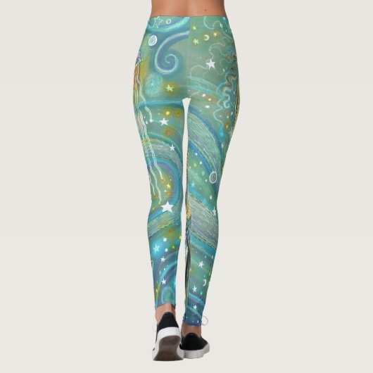 Glitzern Mermaid Fantasy Art Leggings (Rückseite)