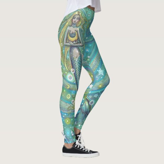 Glitzern Mermaid Fantasy Art Leggings (Rechts)