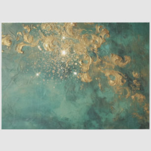 Glitzern mit barocken Goldverzierungen Seidenpapier