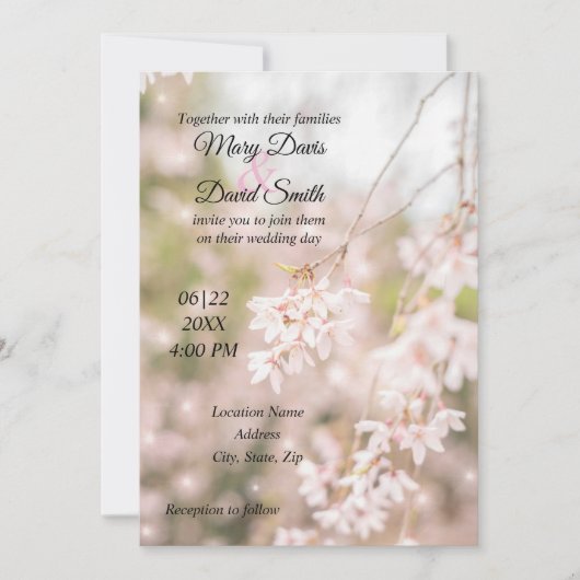 Glitzern mit hellen Winden Hochzeiten Einladung (Vorderseite)