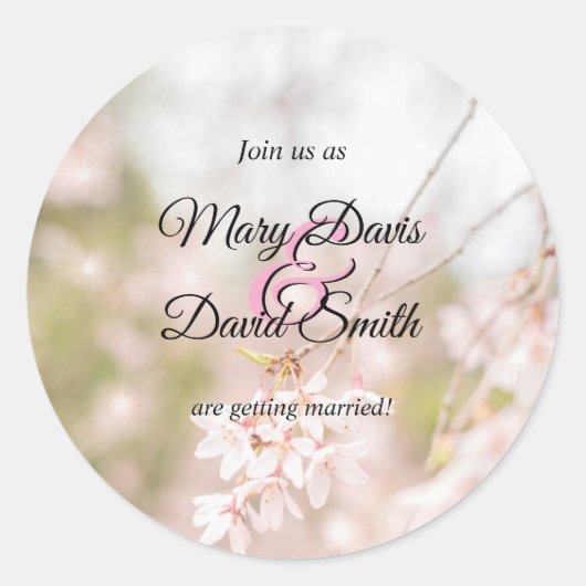 Glitzern mit hellen Winden Hochzeiten Runder Aufkleber (Vorderseite)