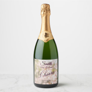 Glitzern mit hellen Winden Hochzeiten Schaumweinetikett