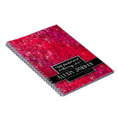 Glitzern mit rotem Glitzer, Schwarz-weiß Notizblock (Rechte Seite)