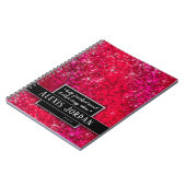 Glitzern mit rotem Glitzer, Schwarz-weiß Notizblock (Linke Seite)