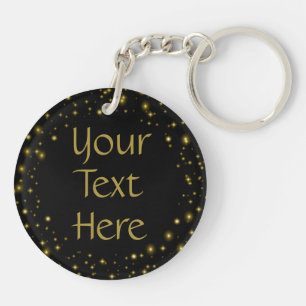 Glitzern mit schwarzem Benutzerdefiniertem Text Schlüsselanhänger