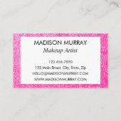 Glitzern Monogram für Girl & Glam Hot Pink Glitzer Visitenkarte (Rückseite)