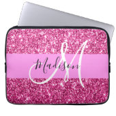 Glitzern Monogram für Girl und Glam Hot Pink Glitz Laptopschutzhülle (Vorderseite)