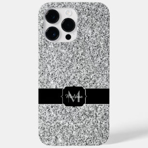Glitzern Monogram für silbergraue helle Glitzer Case-Mate iPhone Hülle