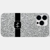 Glitzern Monogram für silbergraue helle Glitzer Case-Mate iPhone Hülle (Rückseite (Horizontal))