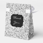 Glitzern Monogram für silbergraue helle Glitzer Geschenkschachtel (Rückseite)