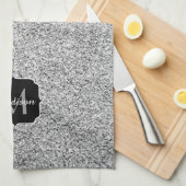 Glitzern Monogram für silbergraue helle Glitzer Geschirrtuch (Viertel Falte)