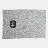 Glitzern Monogram für silbergraue helle Glitzer Geschirrtuch (Horizontal)