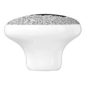 Glitzern Monogram für silbergraue helle Glitzer Keramikknauf (Seitenansicht)