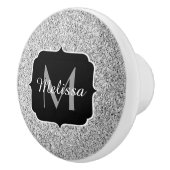 Glitzern Monogram für silbergraue helle Glitzer Keramikknauf (Rechts)