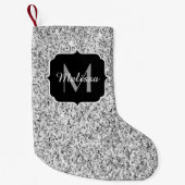 Glitzern Monogram für silbergraue helle Glitzer Kleiner Weihnachtsstrumpf (Vorderseite)