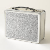 Glitzern Monogram für silbergraue helle Glitzer Metall Lunch Box (Rückseite)