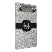 Glitzern Monogram für silbergraue helle Glitzer Mini Klemmbrett (Schrägansicht)