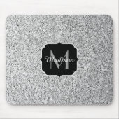 Glitzern Monogram für silbergraue helle Glitzer Mousepad (Vorne)