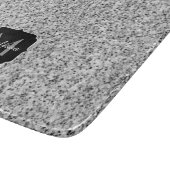 Glitzern Monogram für silbergraue helle Glitzer Schneidebrett (Ecke)