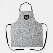 Glitzern Monogram für silbergraue helle Glitzer Schürze (Vorderseite)