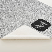 Glitzern Monogram für silbergraue helle Glitzer Sherpadecke (3/4)