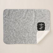 Glitzern Monogram für silbergraue helle Glitzer Sherpadecke (Vorderseite (Horizontal))