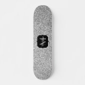 Glitzern Monogram für silbergraue helle Glitzer Skateboard (Vorne)
