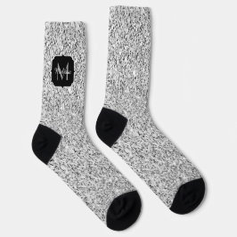 Glitzern Monogram für silbergraue helle Glitzer Socken