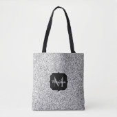 Glitzern Monogram für silbergraue helle Glitzer Tasche (Vorderseite)