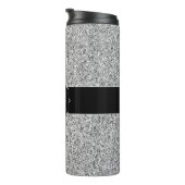 Glitzern Monogram für silbergraue helle Glitzer Thermosbecher (Nach rechts gedreht)